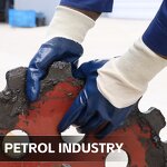 Fully Nitrile Coated Work Gloves Manufacturer - High Performance Ribbed Cuff Chemical Resistant Safety Anti-Slip Function Cotton XL