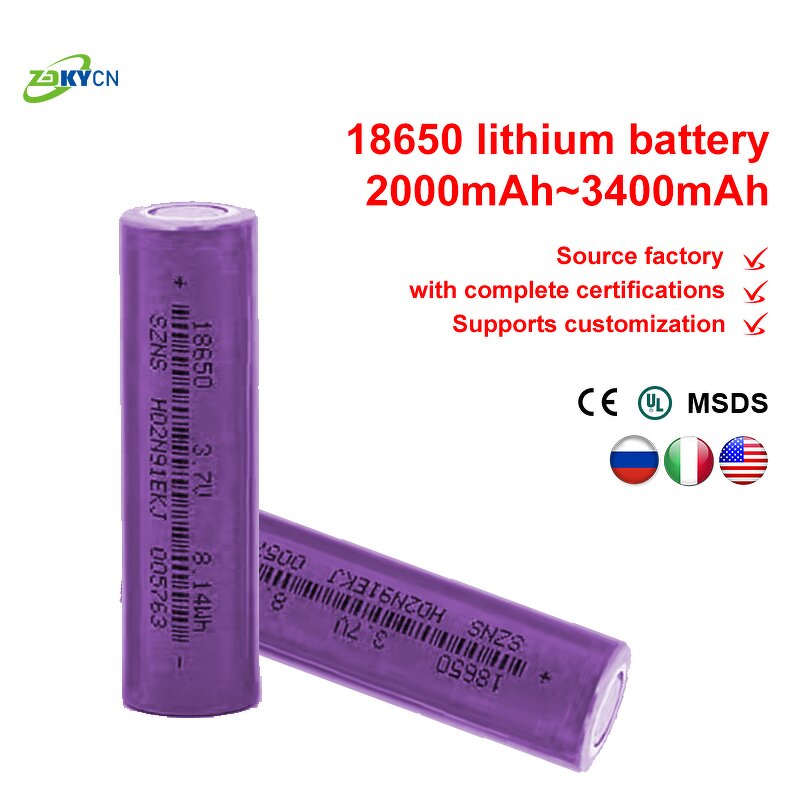 Lithium Ion Battery Manufacturer - 18650 3.6V 3.7V 2600mah Cylindrical 2200mah-3000mah