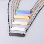 Stainless Steel Link Chain Necklace Manufacturer - Spot 35mm Gold Plated Blank Bar Geometric for Anniversary