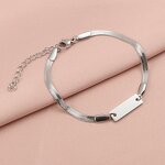 Stainless Steel Snake Chain Bracelet Manufacturer - Trendy Gold-color Plated Long Flat Unisex Temperament All-match DIY Engraving Snake Bone