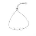 Stainless Steel Adjustable Bracelet Manufacturer - New Trendy Unisex Rubber Beads Gold-color Plating Cartoon Design-Couple Student All-match