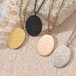 Stainless Steel Islamic Necklace Manufacturer - 2024 Wholesale Quran Religious Totem Oval Titanium Jewelry Muslim Allah Pendant for Mosque