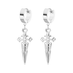 Stainless Steel Ear Clips Manufacturer - European American Style Women's Fashion Dangle Earrings Sword Electroplated Pendant Punk Style Jewelry