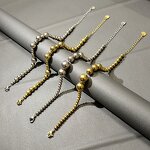 Stainless Steel Beads Bracelet Manufacturer - Luxury New Punk 18k Gold Plated Geometric Large Round Ball Jewelry for Unisex