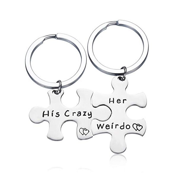 Stainless Steel Key Ring Manufacturer - Discount Hand Polish Holder Split Accessories Puzzle Keychain for Lovers