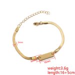 Stainless Steel Snake Chain Bracelet Manufacturer - Trendy Gold-color Plated Long Flat Unisex Temperament All-match DIY Engraving Snake Bone