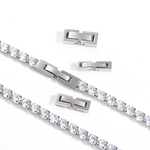 Stainless Steel Rectangular Buckle Manufacturer - Linsa Electroplated DIY Handmade Day-Shape Moonstone Customizable Necklace Accessories