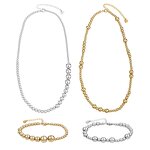 Stainless Steel Ball Bracelets Manufacturer - Wholesale 18K Gold Classic Beaded Design Geometric Fashion Link Chain Waterproof Bangle