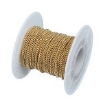 Stainless Steel Curb Chain Necklace Manufacturer - 100meters/roll 2mm Factory Price Waterproof 18K Real Gold Plated for DIY Jewelry Making