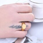 Stainless Steel Blank Ring Manufacturer - 10mm Smooth Women Children's Trendy Simple Fashion Cold Wind Seal Cross-Border Jewelry Wholesale