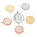 Circular Pendant Charm Necklaces Manufacturer - Wholesale Price 25mm Simple Rotatable Support Custom Name and Picture for Men and Women