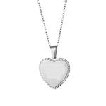 Stainless Steel Heart Necklace Manufacturer - New Design Cross-border Personalized with Bamboo Chain Vintage Style Custom Blank Pendant