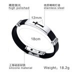 Silicone Cross Bracelet Manufacturer - GJB003 Father's Day Gift Women Men Christian Cross Jewelry Stainless Steel Bangle Rubber for Family