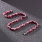 Stainless Steel Byzantine Chain Manufacturer - Linsa Jewelry Luxury 8mm Men Chain Bracelet Necklace for Men Colorful Designer Titanium