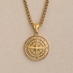Stainless Steel Compass Pendant Necklace Manufacturer - Promotion Simple Male Jewelry Chain for Men Compass Charm Gifts