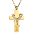 Stainless Steel Cross-Shaped Urn Necklace Manufacturer - Personalized Blank Simple Fashion Cremation Jewelry Lover Pet Cross Pendant