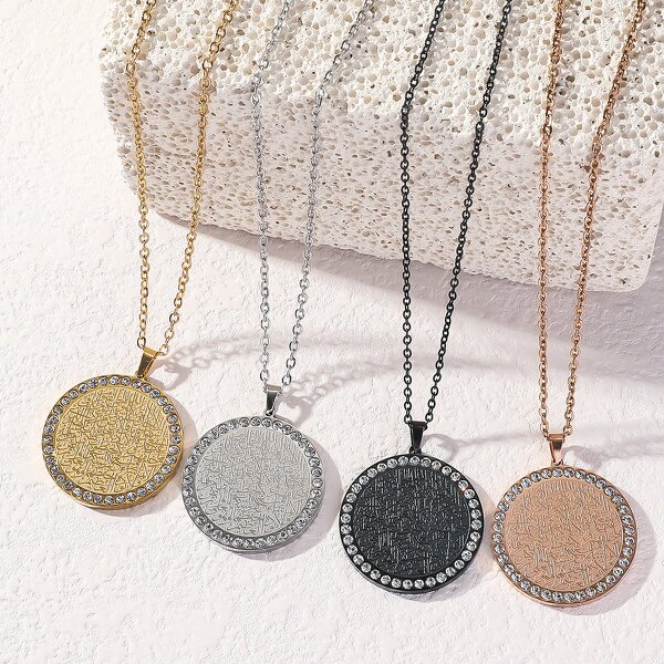 Stainless Steel Allah Pendant Manufacturer - Wholesale Islamic Religious Jewelry for Muslims Beautiful Rhinestone Fashionable Pendants Charms