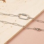 Stainless Steel Link Chain Necklace Manufacturer - Unscrew Trendy Handmade DIY Oval Mountaineering Buckle Clasp