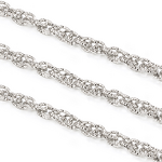 Stainless Steel Link Chain Manufacturer - By Meter Double Weave Embossed Unisex Necklace/Bracelet Geometric Shape Shiny & Trendy for DIY