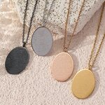 Stainless Steel Islamic Necklace Manufacturer - 2024 Wholesale Quran Religious Totem Oval Titanium Jewelry Muslim Allah Pendant for Mosque