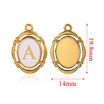 Stainless Steel Initial Letter Pendant Necklace Manufacturer - Women's Cute Style Tiny Gold Plated Puffy Fashion Jewelry with White Enamel