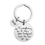 Stainless Steel Key Chains Manufacturer - Online 316L Metal Dad Mom Parents Present 25mm Key Ring with 2 Round Charms Souvenir Gifts