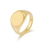 Titanium Steel Unisex Ring Manufacturer - European American Simple Vintage Fashion Cold Wind Pattern Seal Gold-color Plating