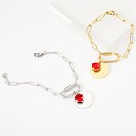 Stainless Steel Wafer Pendant Bracelet Manufacturer - Geometric Trendy Paper Clip Women's Korean Simple Versatile Gift