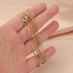 Stainless Steel Figaro Chain Necklace Manufacturer - Women Children's Geometric Gold Plated with Water Drops and DIY Tail Design