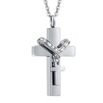 Stainless Steel Cross-Shaped Urn Necklace Manufacturer - Personalized Blank Simple Fashion Cremation Jewelry Lover Pet Cross Pendant