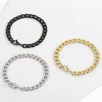 Stainless Steel Cuban Link Chain Manufacturer - Fashion Jewelry 18k Gold Wholesale Diy Making Europe Popular Bracelets Necklace Set Men NK1:1