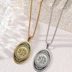 Stainless Steel Islamic Necklace Manufacturer - 2024 Wholesale Quran Religious Totem Oval Titanium Jewelry Muslim Allah Pendant for Mosque