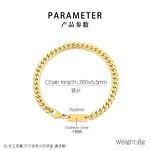 Stainless Steel Jewelry Set Manufacturer - Wholesale Custom Hand Made 18k Pvd Gold Trendy NK Men Women Geometric Chain Bracelet Necklace
