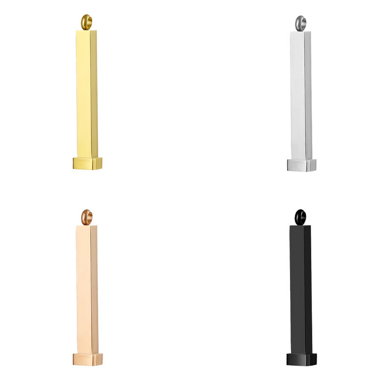 Stainless Steel Bar Stick Pendant Necklace Manufacturer - Hot-selling European American Style Telescopic 3D Custom Engraved Name Jewelry Gift