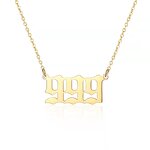 Stainless Steel Angel Number Necklace Manufacturer - Waterproof Dainty Spiritual 111 222 333 444 555 666 777 888 999 for Her Gift