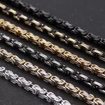 Stainless Steel Byzantine Chain Set Manufacturer - Wholesale Jewelry Luxury 4mm 6mm 8mm Bracelets Necklace for Men Colorful Designer Titanium Steel