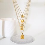 Stainless Steel Heart-Shell-Palm Pendant Necklace Manufacturer - Women Fashion Jewelry Versatile 18K Gold and Geometric Gifts