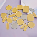 Stainless Steel Geometric Pendant Necklace Manufacturer - Irregular Oil Drop Base Accessories Vacuum Plating Trendy Yiwu in Stock