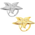 Stainless Steel Exaggerated Ring Manufacturer - Anillo De Acero Inoxidable Irregular Chunky Textured Open Sea Starfish Titanium Steel