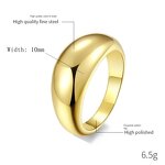 Stainless Steel Water Drop Ring Manufacturer - European American High-Grade Retro Geometric Women Children's Personality Gold Plated