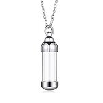 Stainless Steel Hourglass Pendant Manufacturer - Timeless Glass Keepsake Zircon Jewelry Cremation Urn Necklace for Children Memorial for Ashes