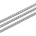 Stainless Steel Curb Chain Necklace Manufacturer - 100meters/roll 3mm Factory Price Waterproof 18K Real Gold Plated for DIY Jewelry Making