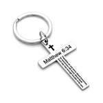 Stainless Steel Cross Keychain Manufacturer - Linsa Jewelry Custom Graduation Gift Personalized Religious Laser Logo for Student Metal