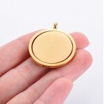 Circular Pendant Charm Necklaces Manufacturer - Wholesale Price 25mm Simple Rotatable Support Custom Name and Picture for Men and Women