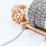 Stainless Steel O Chain Necklace Manufacturer - Selling by Meter Embossed Vacuum Color-Preserving Men's & Women's Jewelry DIY Component