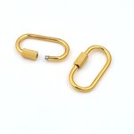 Stainless Steel Link Clasp Manufacturer - Oval Jewelry Making With PVD Gold Electroplating Coating for Permanent Heart Making Accessory