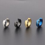Stainless Steel Earrings Manufacturer - Europe United States Best-Selling 4*9 Golden Frosted Bright Black Simple Personality Fashion Jewelry