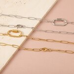 Stainless Steel Link Chain Necklace Manufacturer - Unscrew Trendy Handmade DIY Oval Mountaineering Buckle Clasp