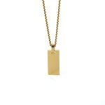 Stainless Steel Rectangular Pendant Manufacturer - Women Children's Blank Side Chain Necklace Simple Gold-color Casual Joker DIY Lettering