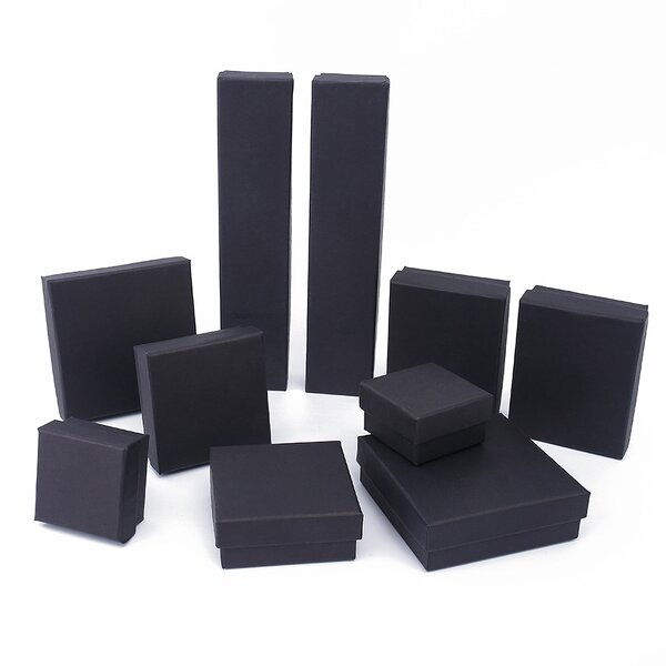 Jewelry Box Manufacturer - Customizable Black Paper Gift Packaging for Rings Necklaces Bracelets with Logo for Individual Items